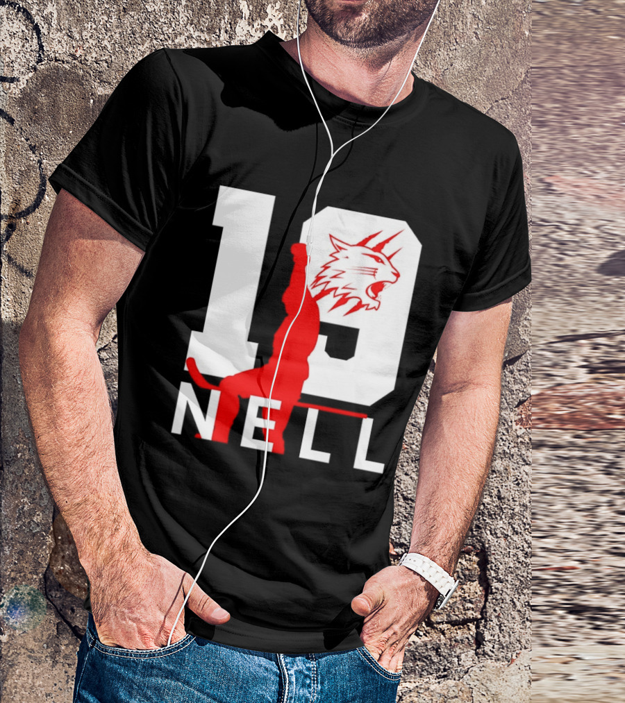 NELL 19 Wildcat Silhouette With Red Figure T-Shirt