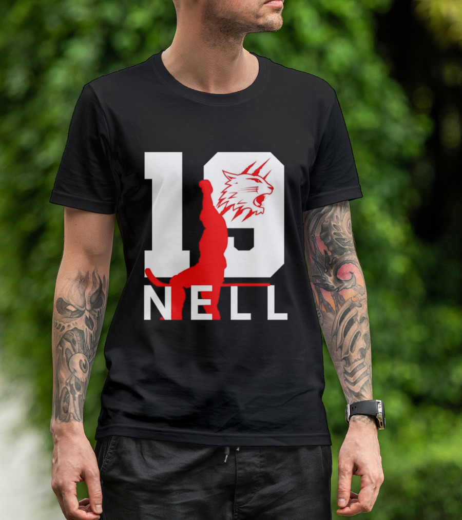 NELL 19 Wildcat Silhouette With Red Figure T-Shirt