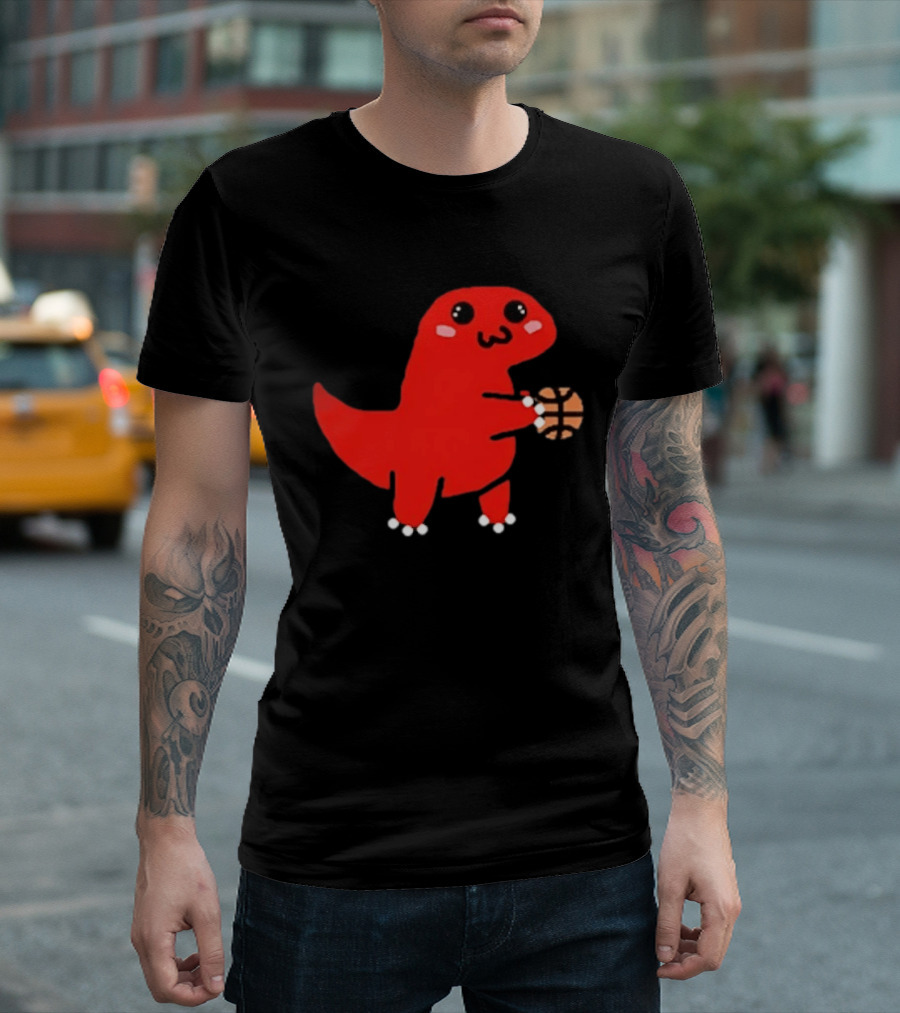 Kawaii Kawaii Toronto Raptors Cute Red Dinosaur Basketball T-Shirt