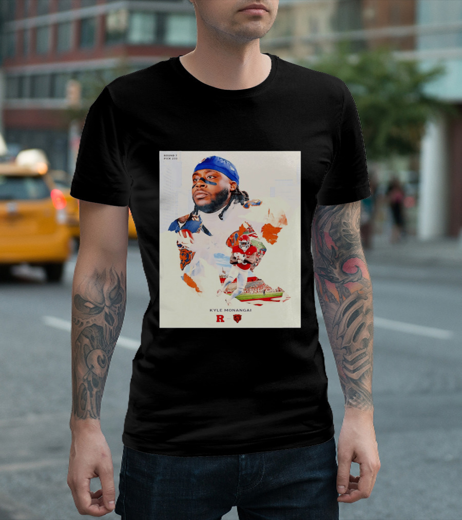 Round 7 Pick 233 Kyle Monangai Chicago Bears Rutgers Football T-Shirt