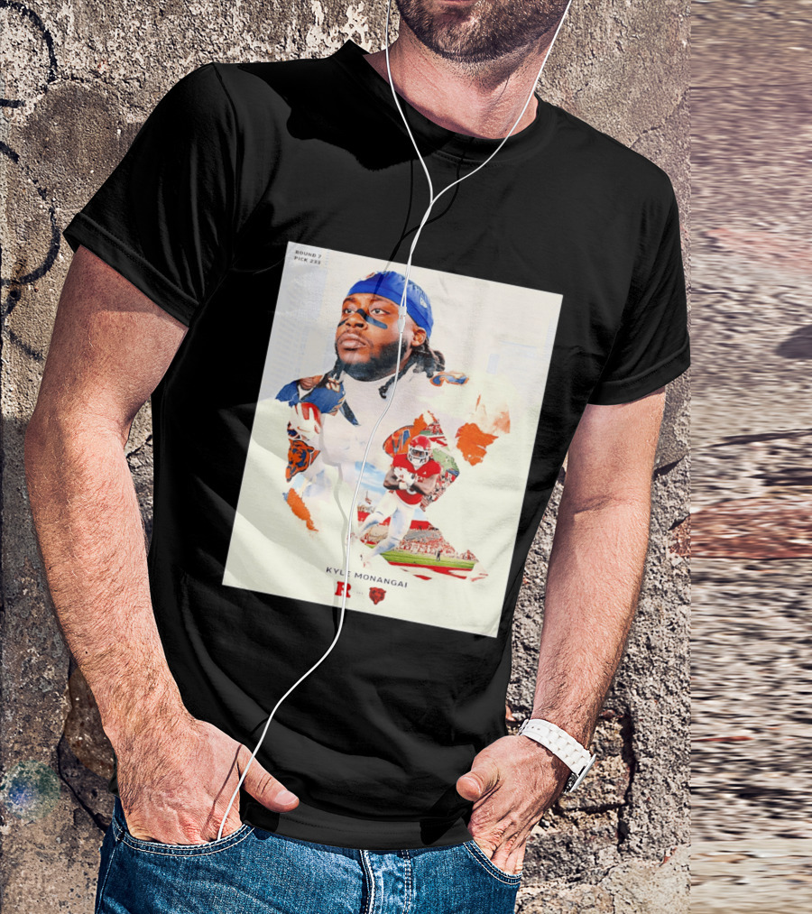 Round 7 Pick 233 Kyle Monangai Chicago Bears Rutgers Football T-Shirt