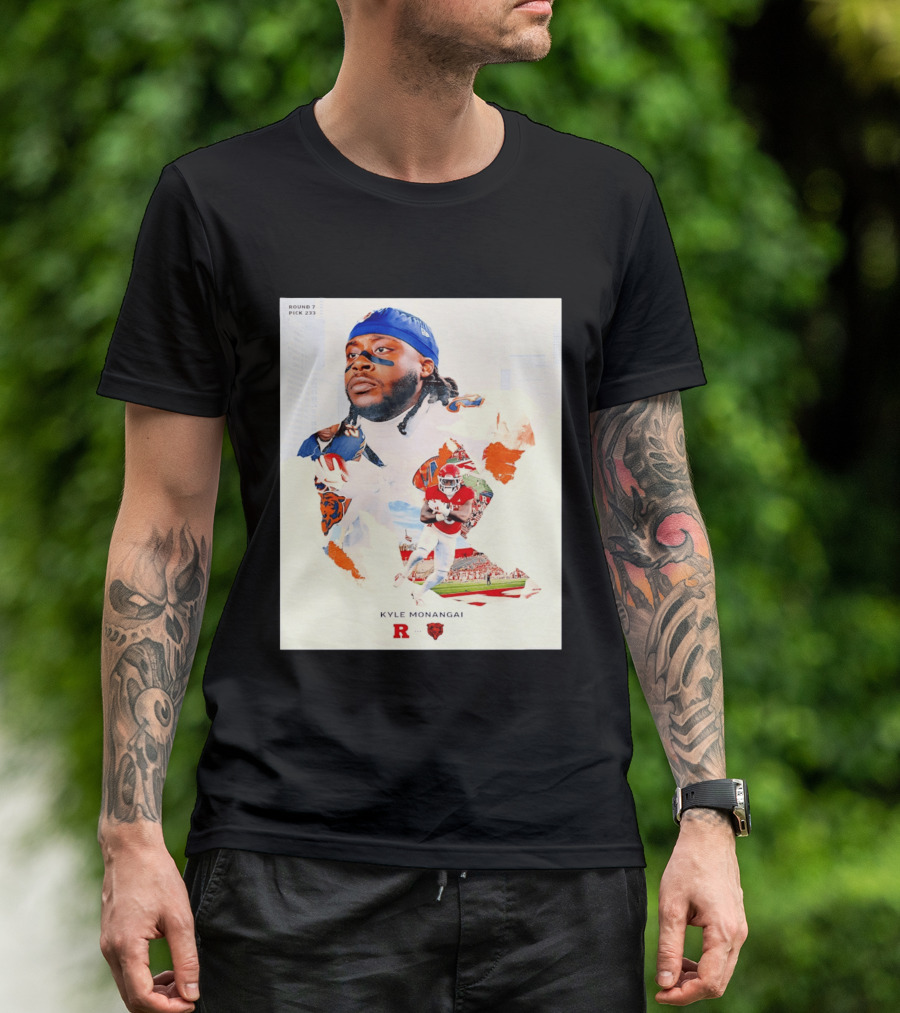 Round 7 Pick 233 Kyle Monangai Chicago Bears Rutgers Football T-Shirt
