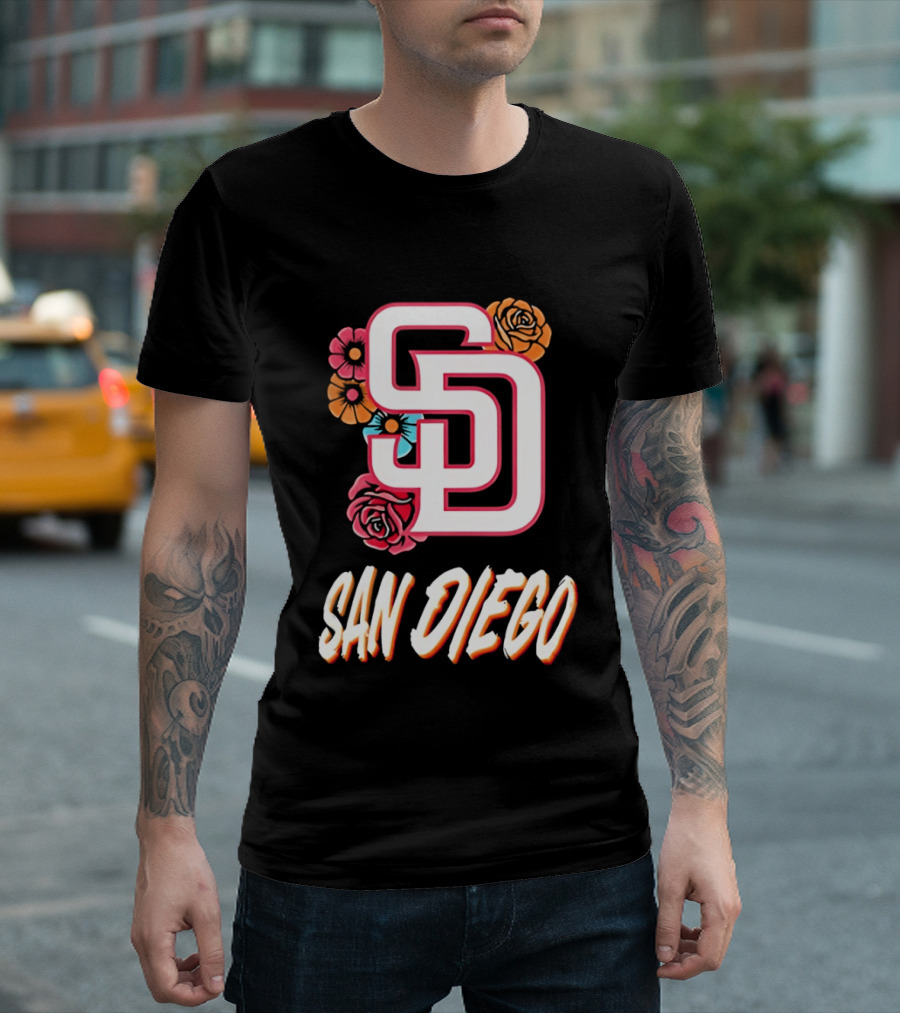 San Diego Padres 2026 Rose Floral SD T-Shirt