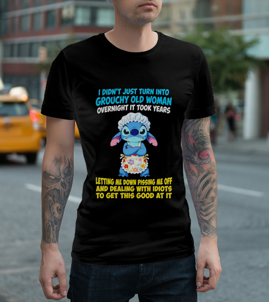 Stitch Housewife Grouchy Old Woman Letting Me Down Pissing Me Off Dealing With Idiots T-Shirt