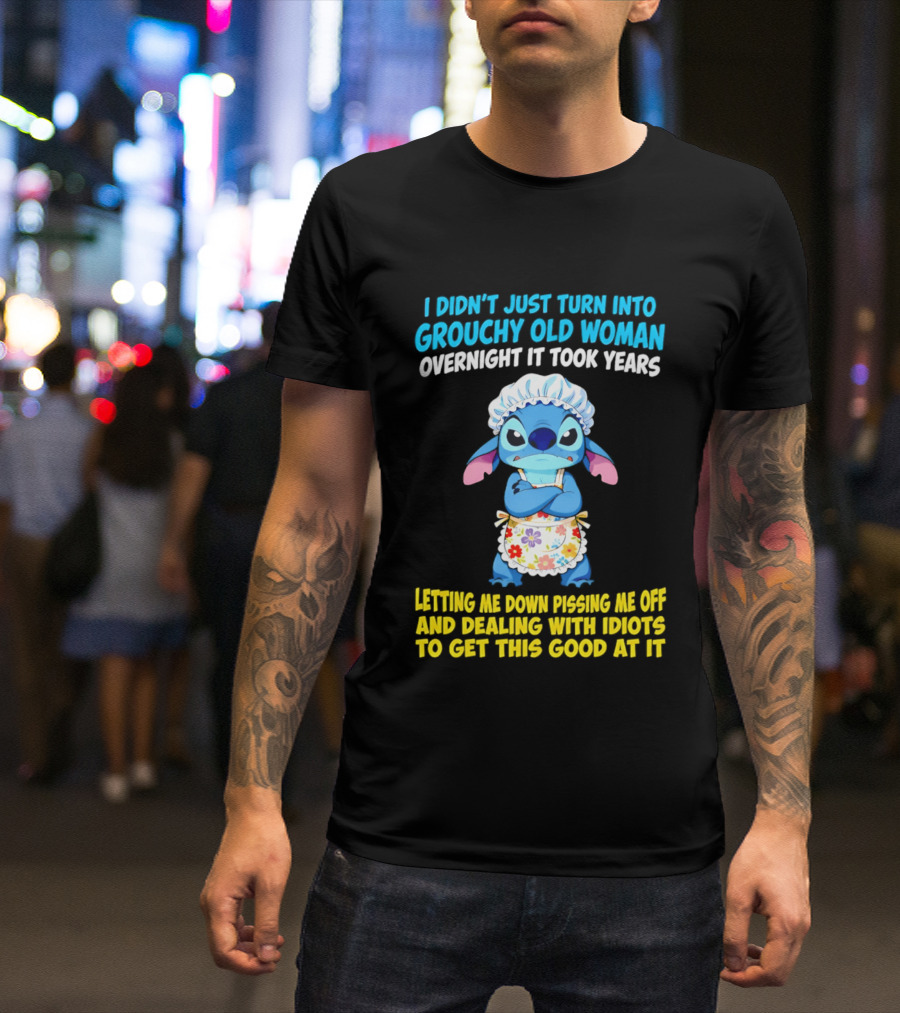 Stitch Housewife Grouchy Old Woman Letting Me Down Pissing Me Off Dealing With Idiots T-Shirt