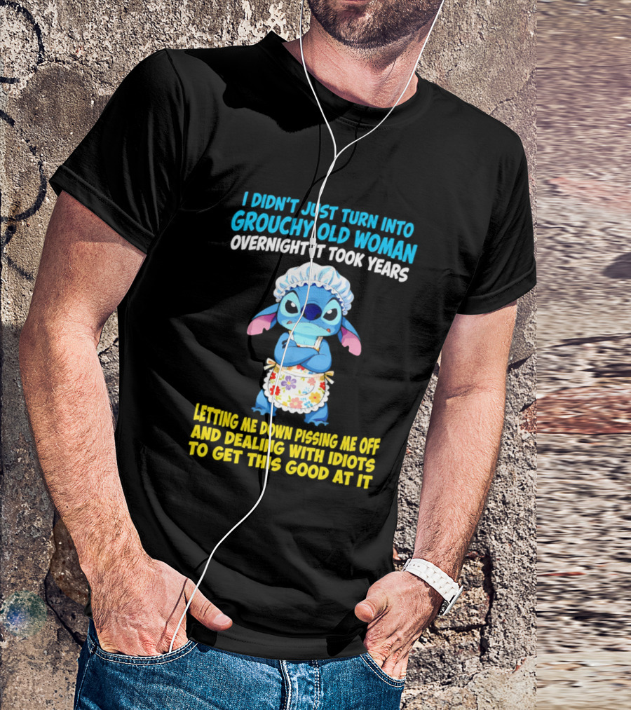 Stitch Housewife Grouchy Old Woman Letting Me Down Pissing Me Off Dealing With Idiots T-Shirt