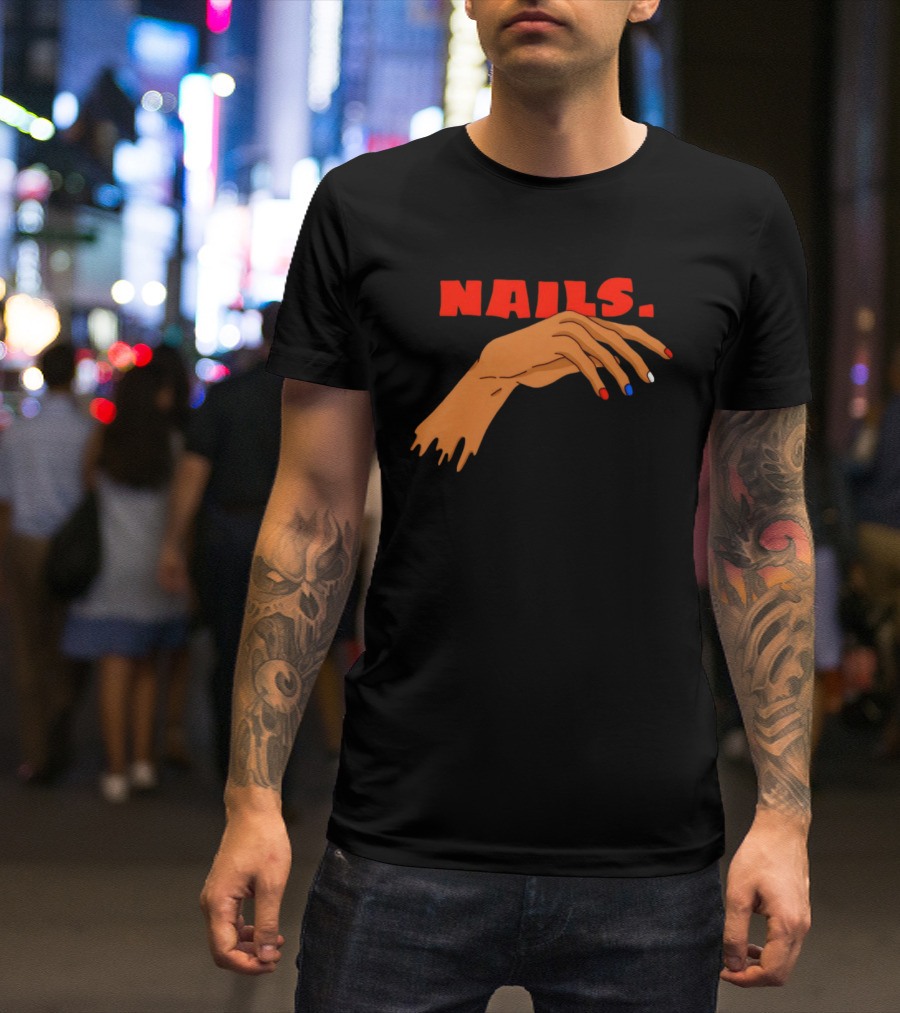 Nails Red Blue White OKC Thunder T-Shirt