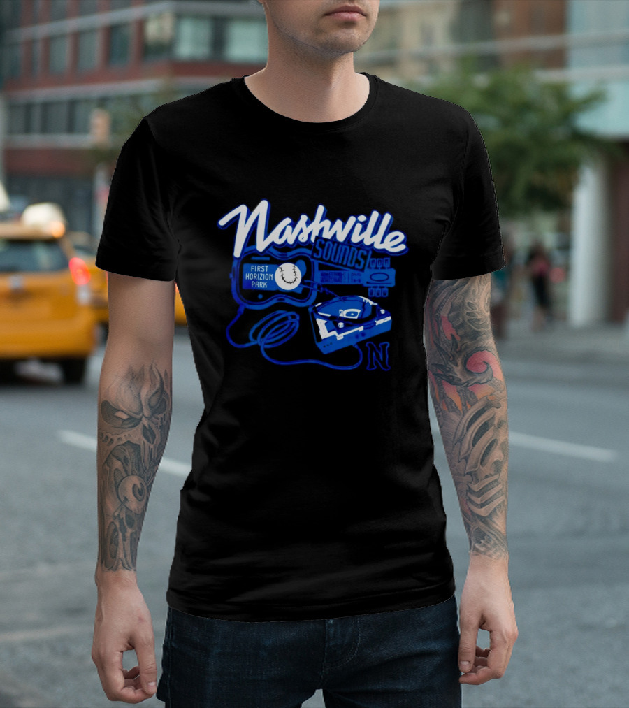 Nashville Sounds First Horizon Park Guitar Music T-Shirt