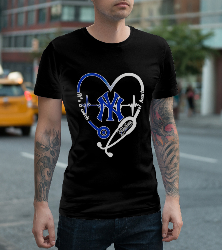 New York Yankees Heartbeat Stethoscope MLB Fan T-Shirt