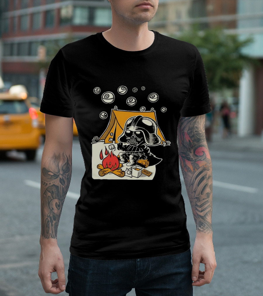 Under Death Stars Darth Vader Star Wars Camping Marshmallows Chocolate T-Shirt