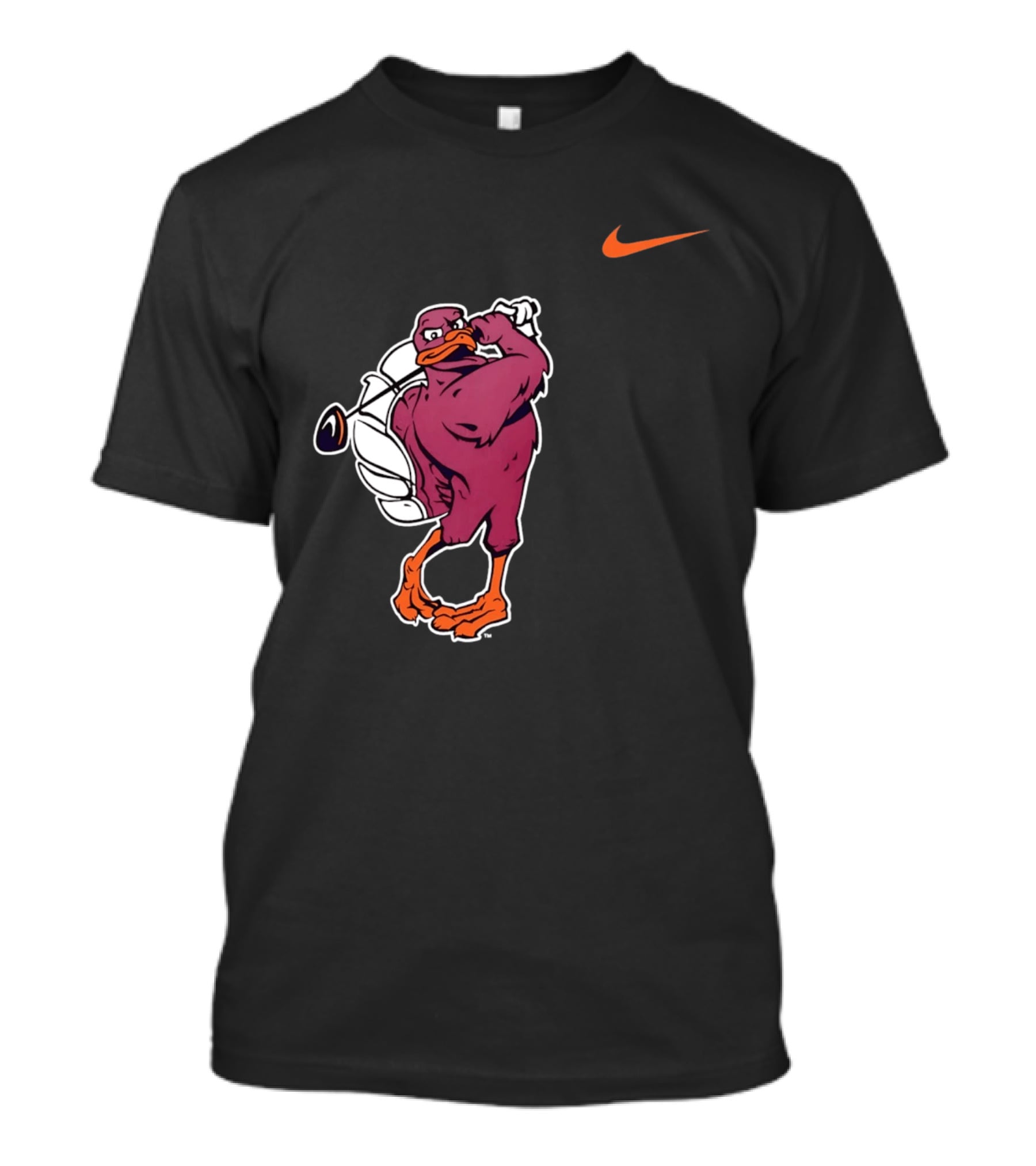 Virginia Tech Hokies Golfing Nike Swoosh Bird T-Shirt