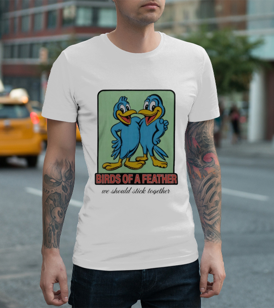 Billie Eilish Birds Of A Feather We Should Stick Together Vintage Cartoon Clothing T-Shirt