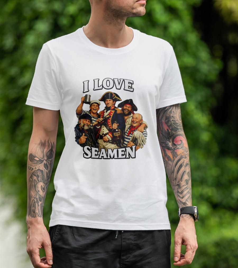 I Love Seamen Pirate Rum Crew Celebrating Together T-Shirt