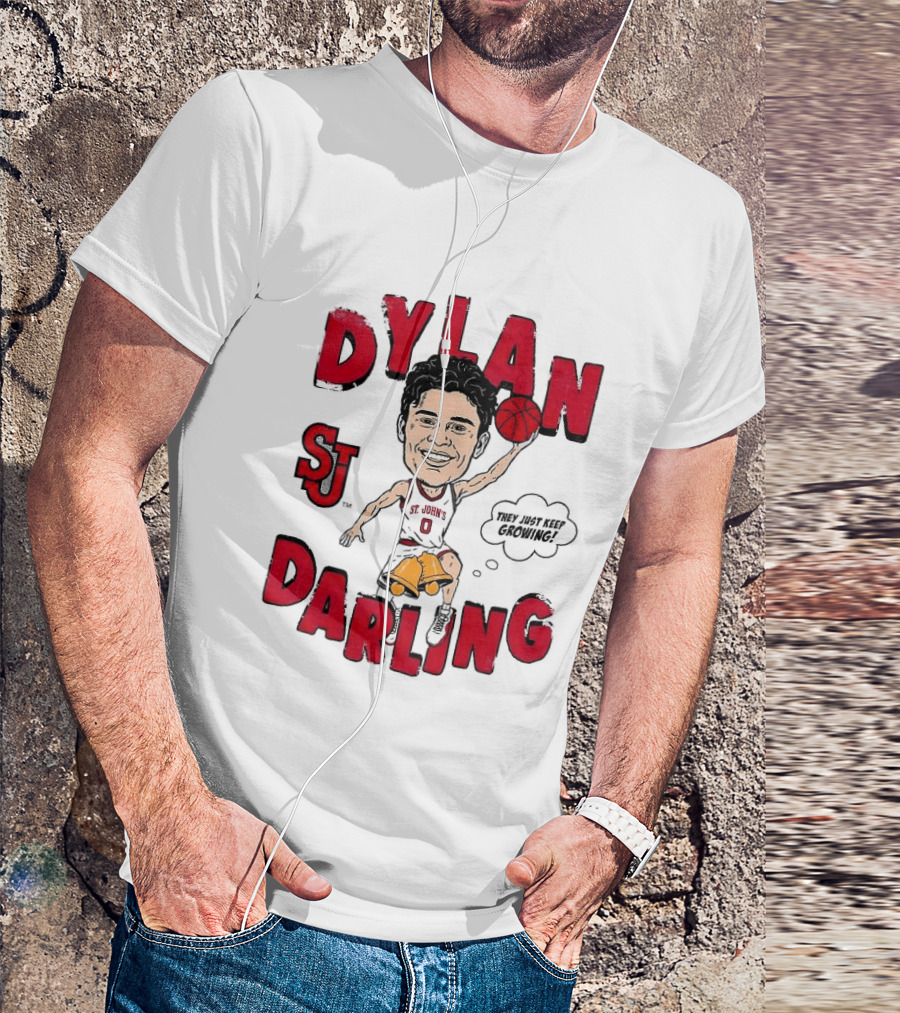 Dylan Darling St J Basketball Keep Growing Player Sketch T-Shirt