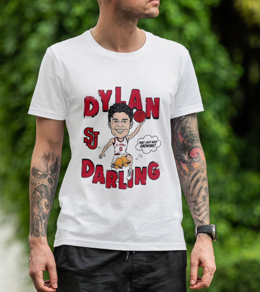 Dylan Darling St J Basketball Keep Growing Player Sketch T-Shirt