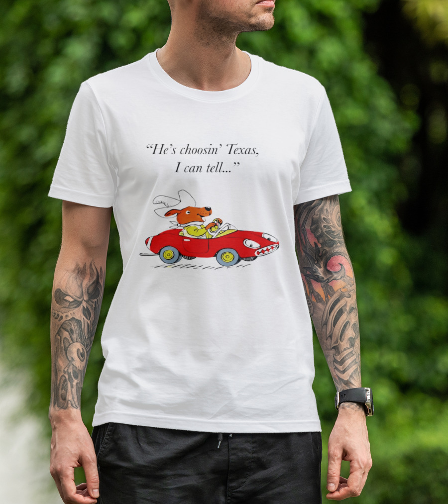 Richard Scarry Dingo He's Choosin' Texas I Can Tell Red Car T-Shirt