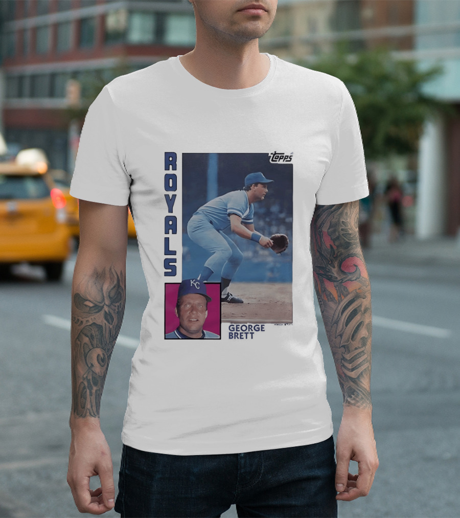 Kansas City Royals George Brett Topps 1984 Baseball Card T-Shirt