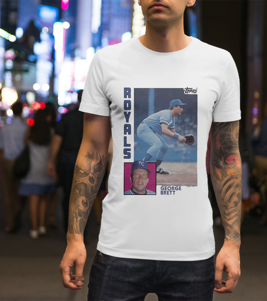 Kansas City Royals George Brett Topps 1984 Baseball Card T-Shirt
