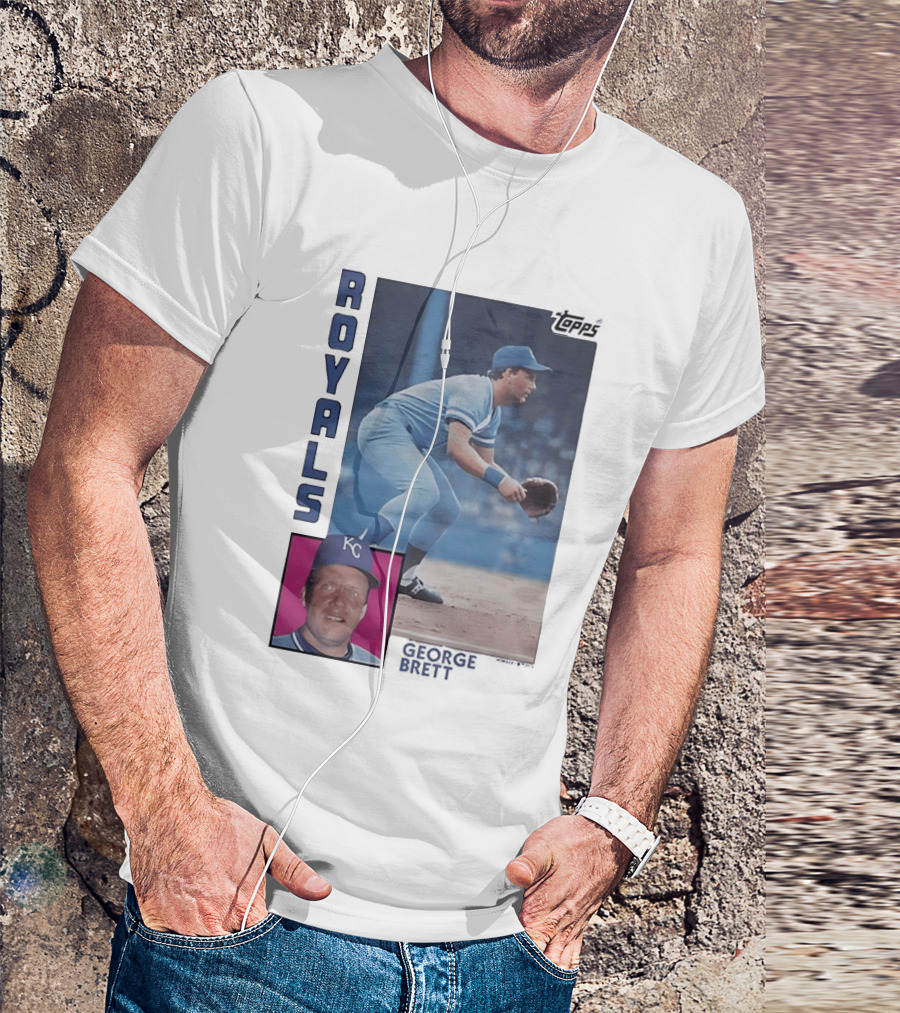 Kansas City Royals George Brett Topps 1984 Baseball Card T-Shirt