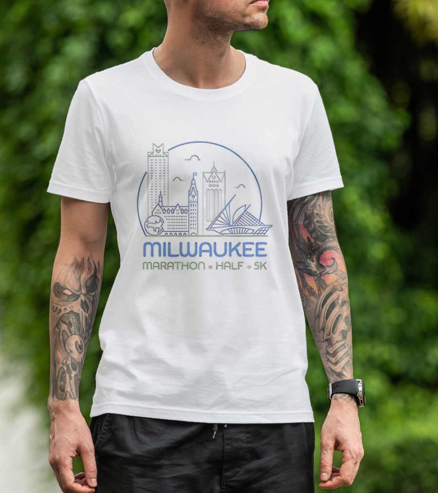 Milwaukee Marathon Half 5K Skyline Race Event T-Shirt