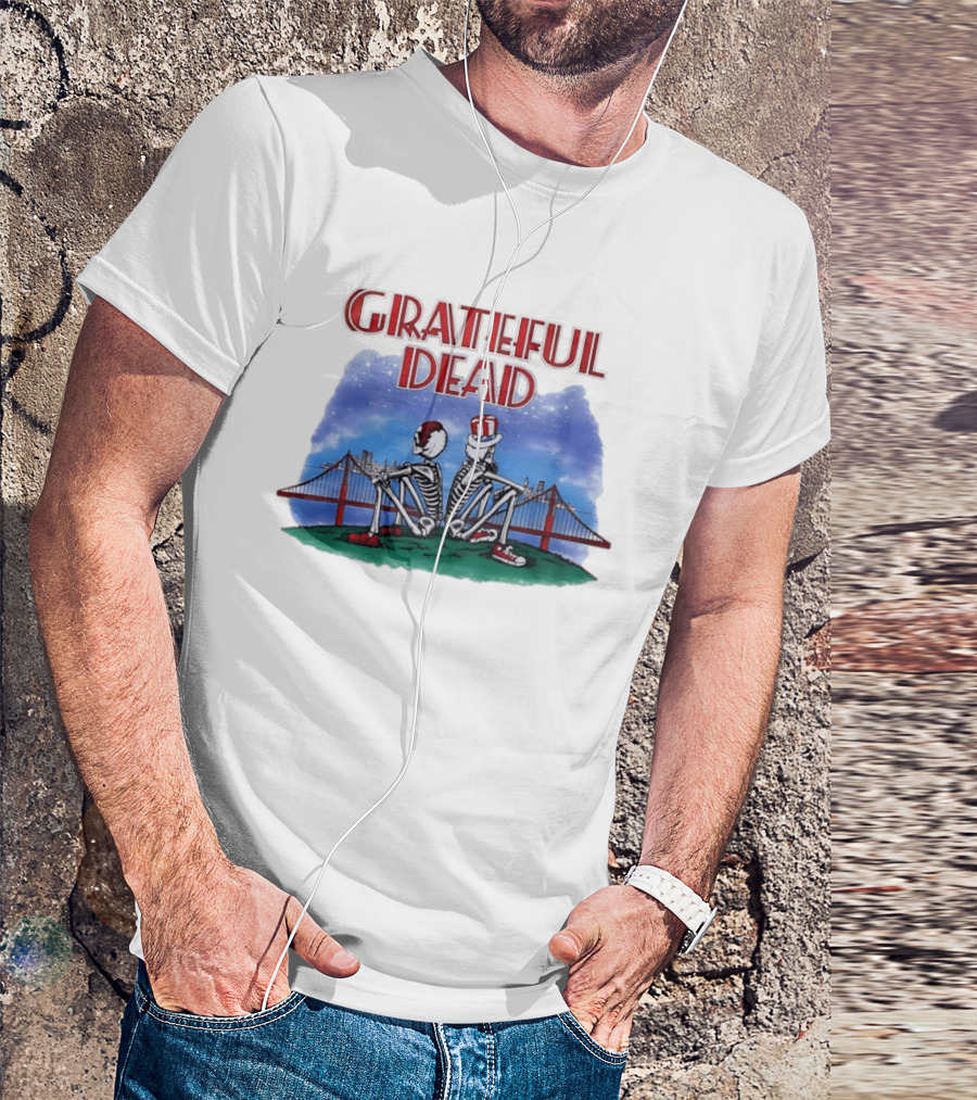 Grateful Dead Skeleton Bridge Scene T-Shirt