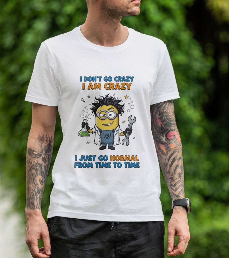 I Don't Go Crazy I Am Crazy Minion I Just Go Normal From Time To Time T-Shirt