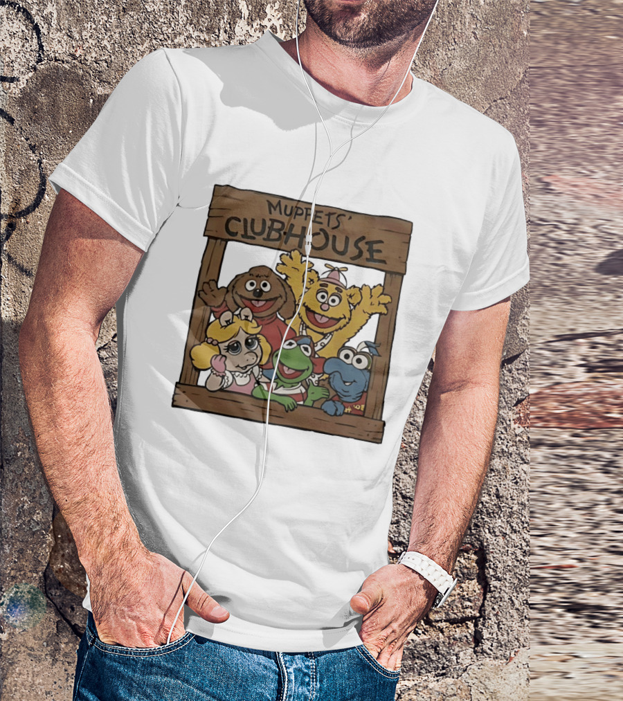 Muppets Clubhouse Characters Kermit Fozzie Gonzo Miss Piggy Rowlf T-Shirt