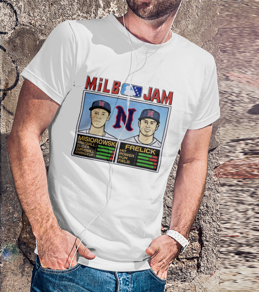 MiLB Jam Nashville Sounds Misiorowski Frelick Fastball Power Baseball T-Shirt