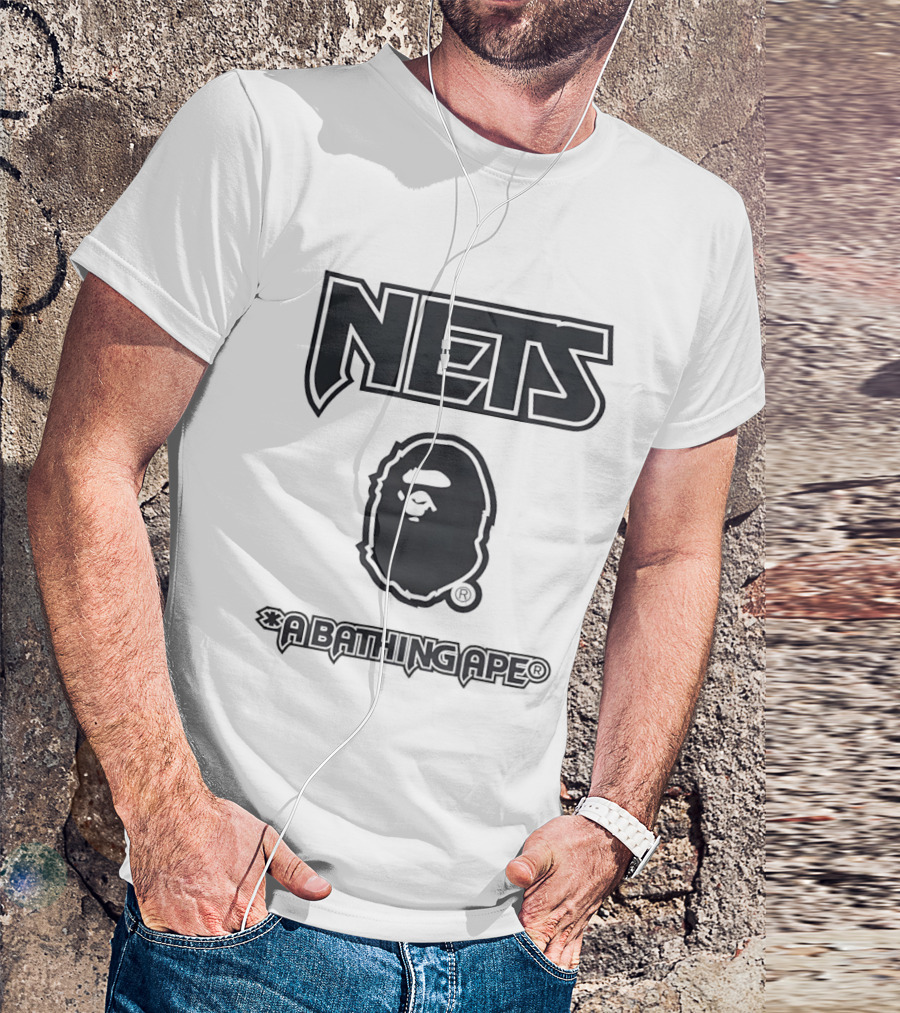 New Jersey Nets NBA A Bathing Ape Collaboration T-Shirt