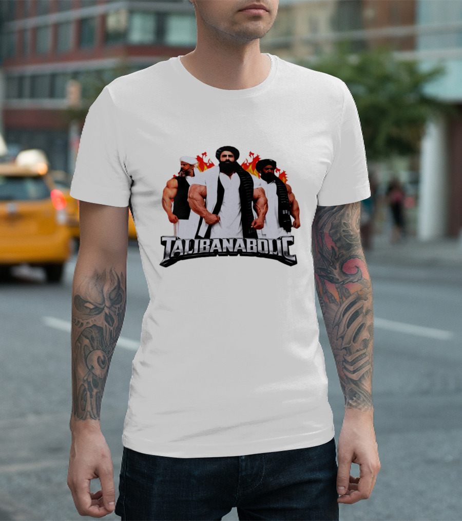 Talibanabolic Bodybuilders With Flames T-Shirt