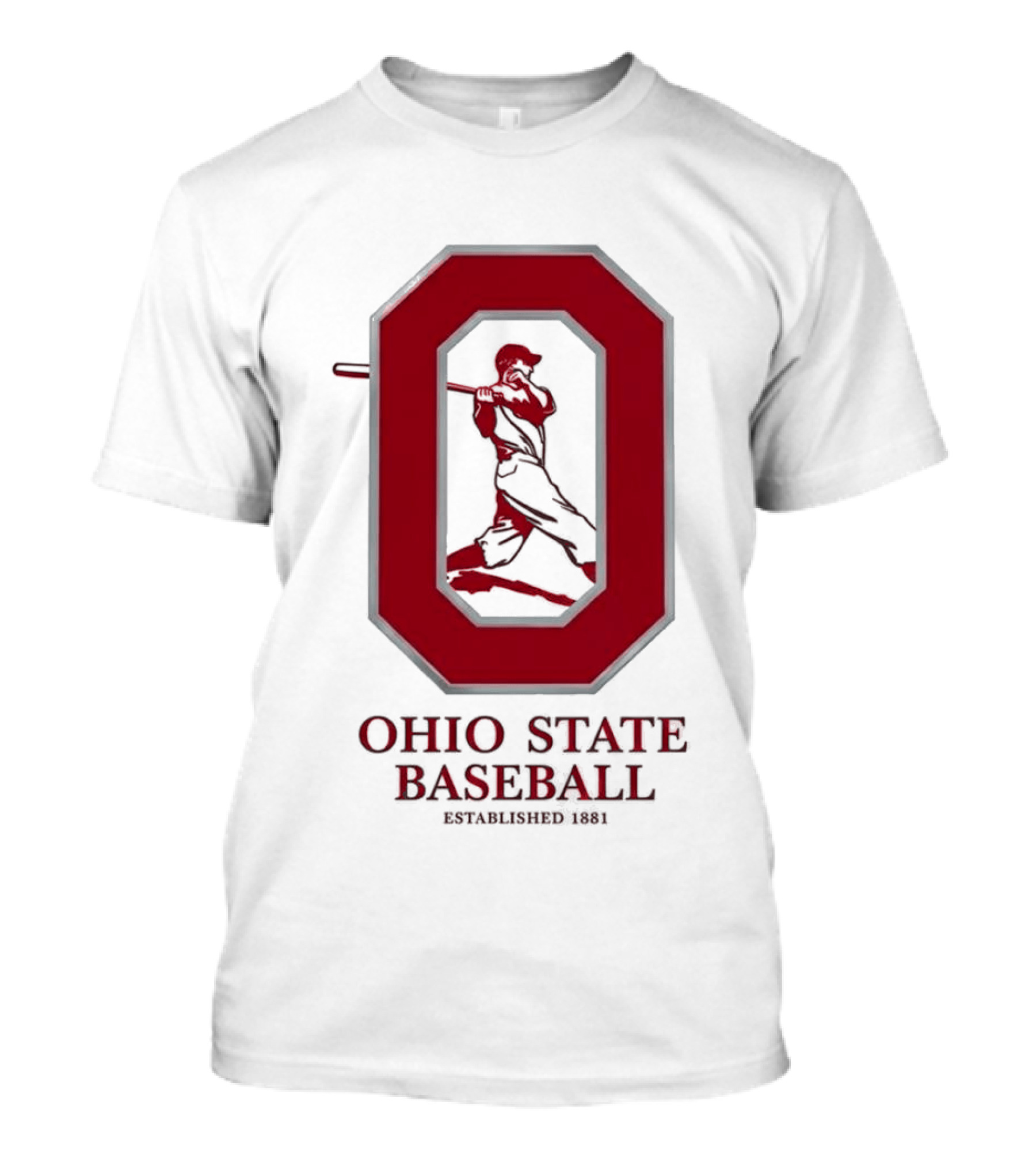 Ohio State Baseball Established 1881 Buckeyes Iconic "O" And Batter T-Shirt