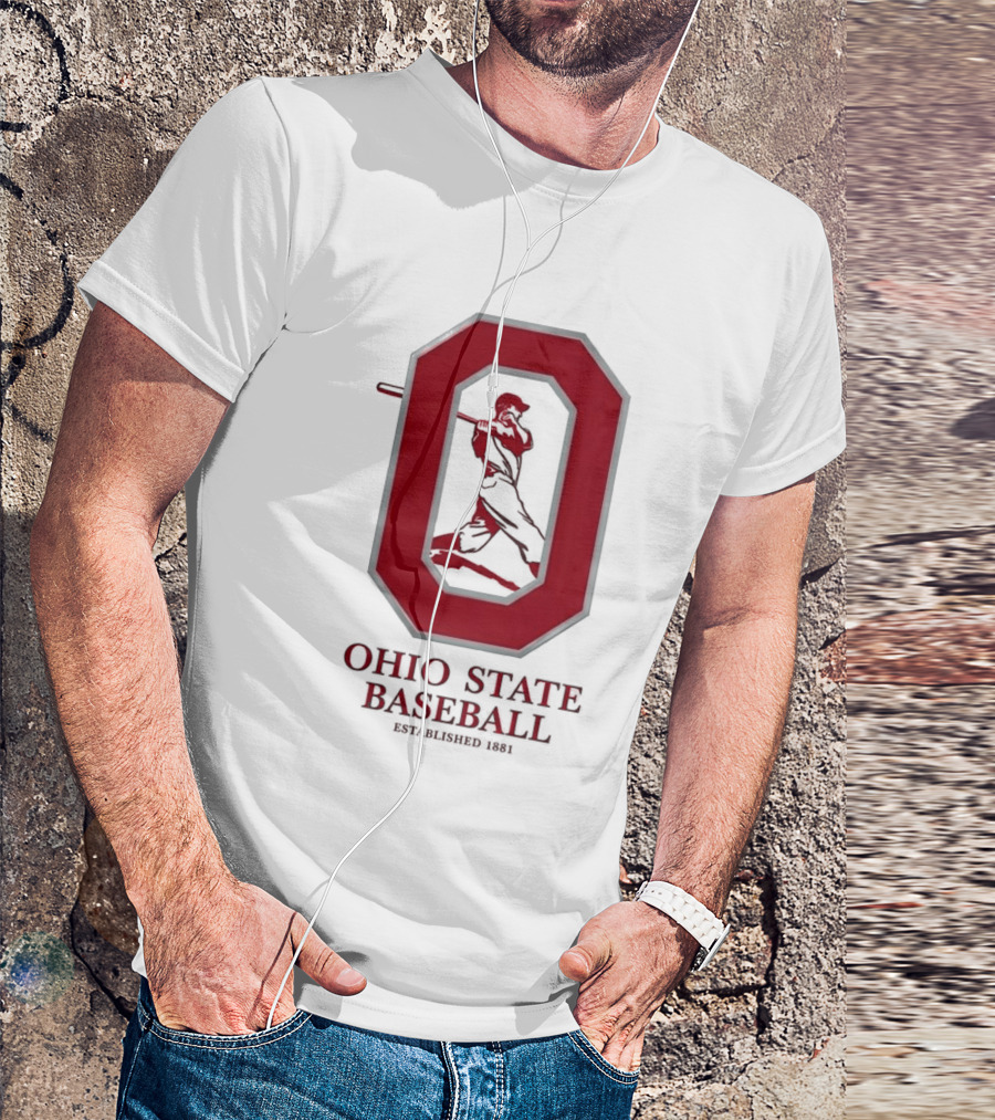 Ohio State Baseball Established 1881 Buckeyes Iconic "O" And Batter T-Shirt