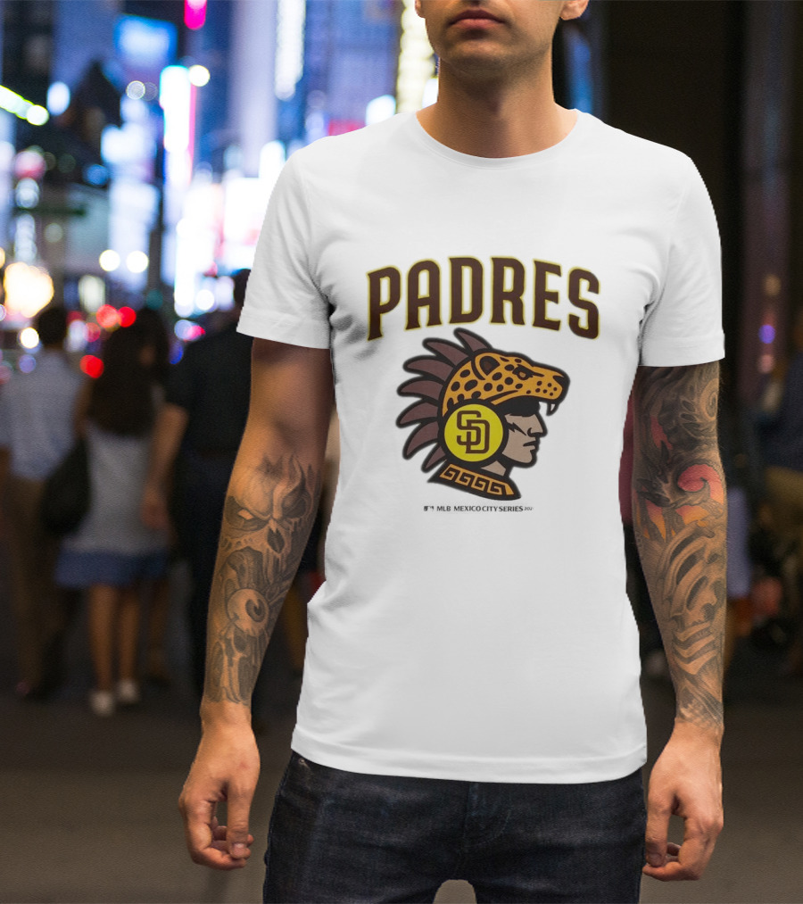 San Diego Padres MLB Mexico City Series 2026 Aztec Jaguar Warrior T-Shirt