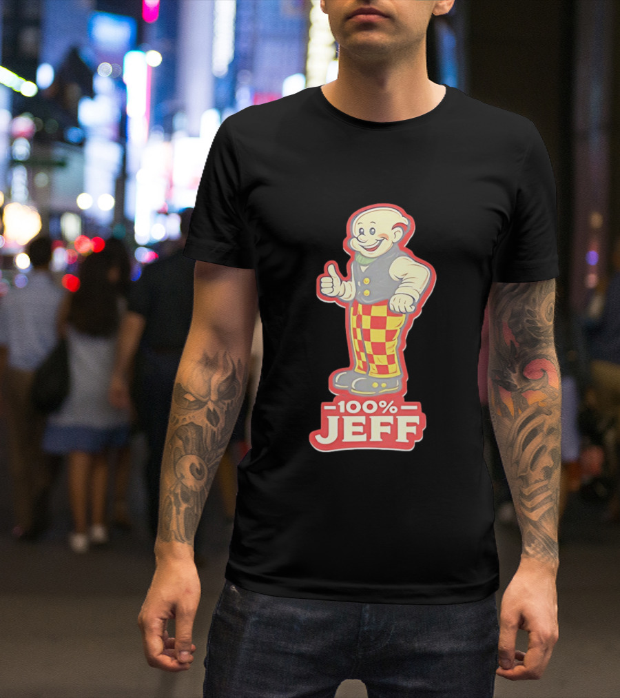100 Percent Jeff Thumbs Up Character Checker Pants T-Shirt