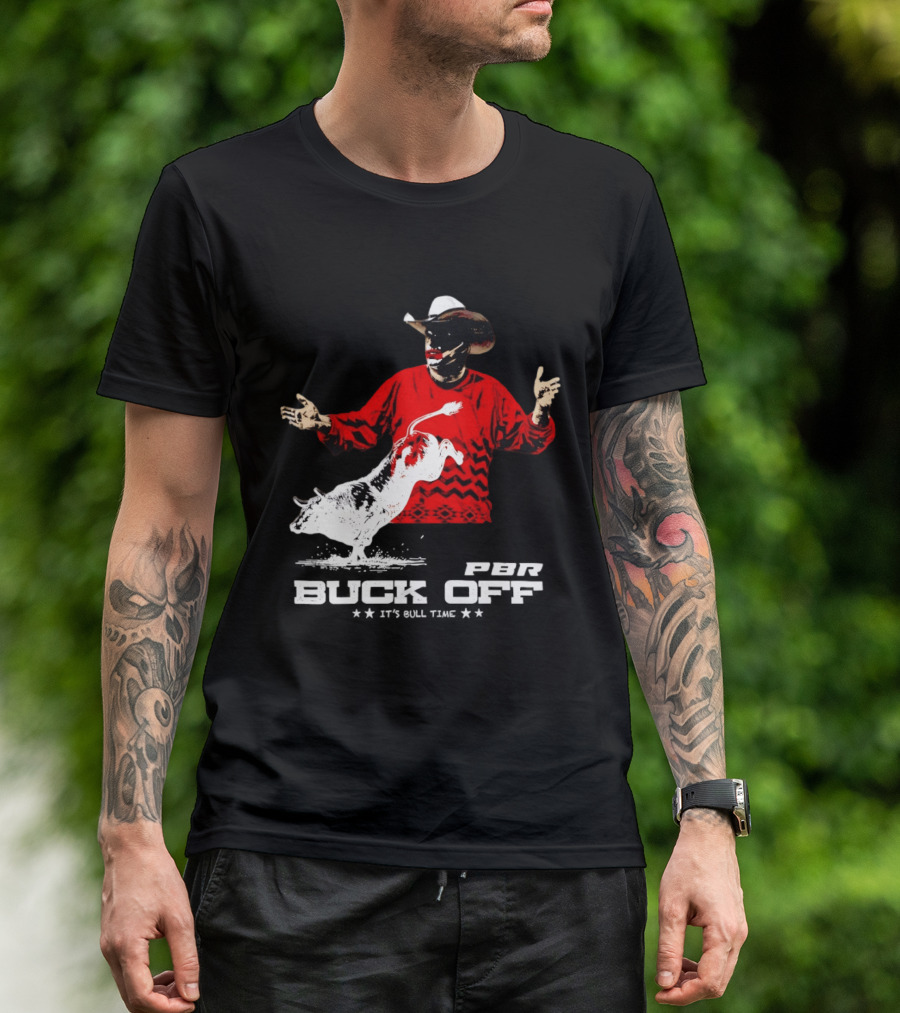 PBR Flint Buck Off It's Bull Time Cowboy Hat Bull Rider Red Sweater T-Shirt