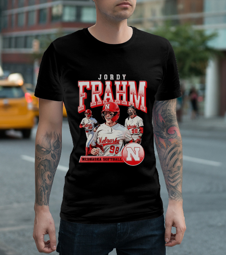 Jordy Frahm Nebraska Softball 98 Player Vintage 90s T-Shirt