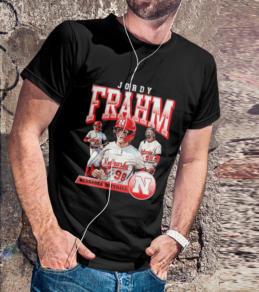 Jordy Frahm Nebraska Softball 98 Player Vintage 90s T-Shirt