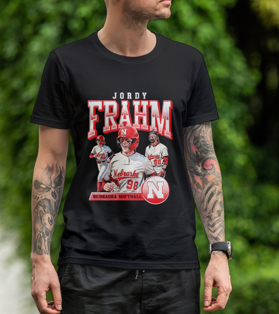 Jordy Frahm Nebraska Softball 98 Player Vintage 90s T-Shirt
