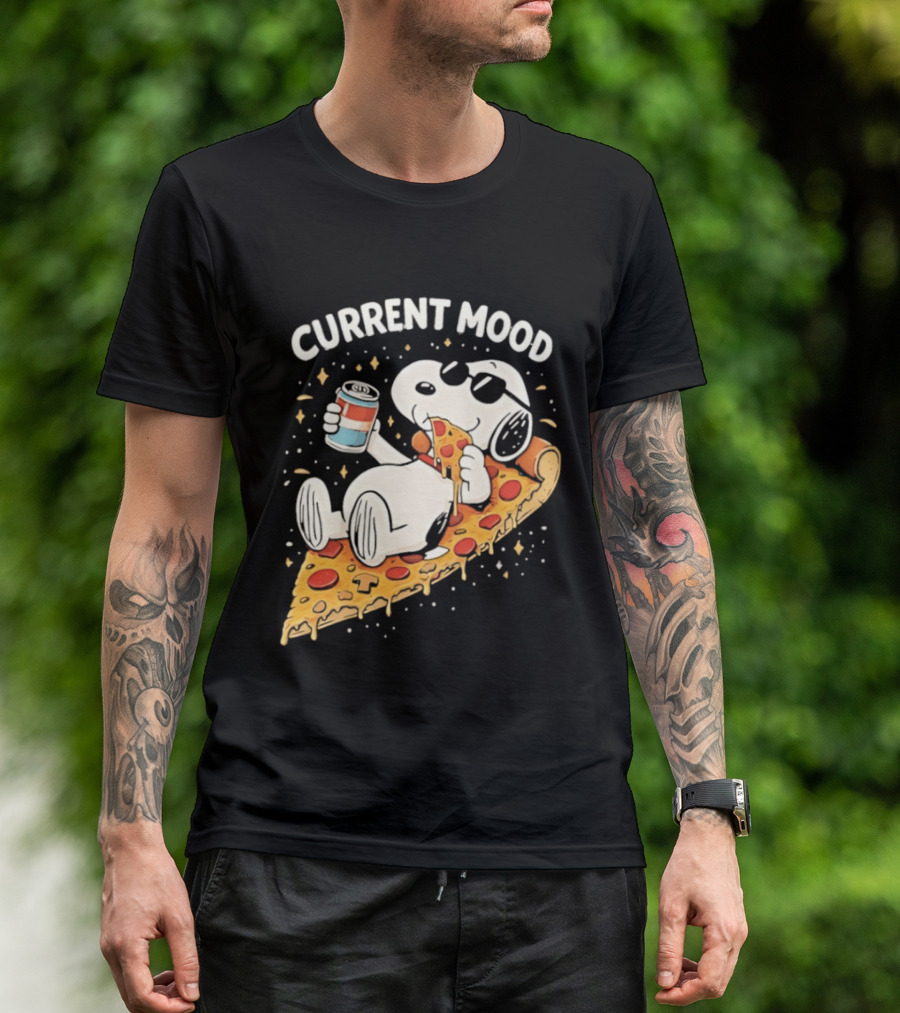 Current Mood Snoopy Relaxing Eating Pizza On A Slice T-Shirt