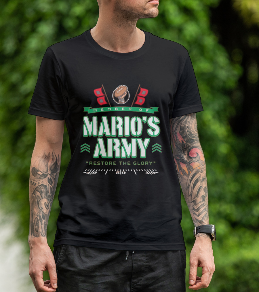 Member Of Mario's Army Restore The Glory Football Flags T-Shirt