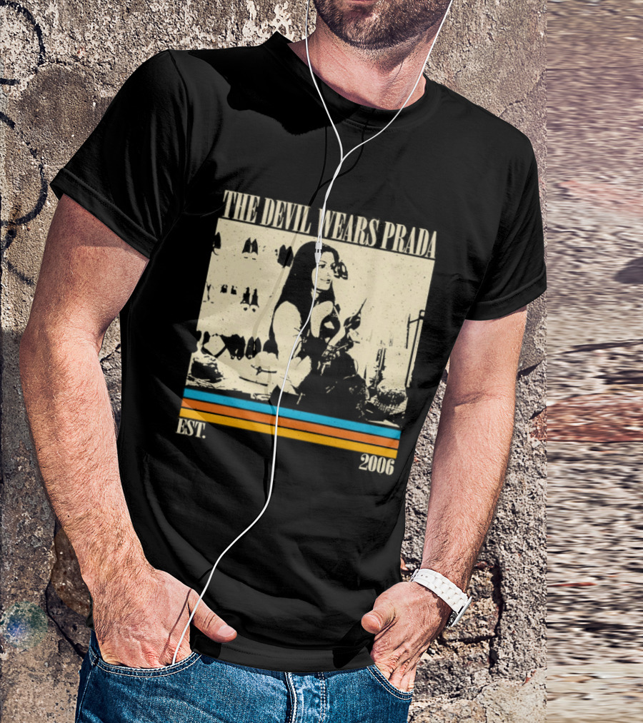 The Devil Wears Prada EST 2006 Vintage Style Retro Stripes T-Shirt