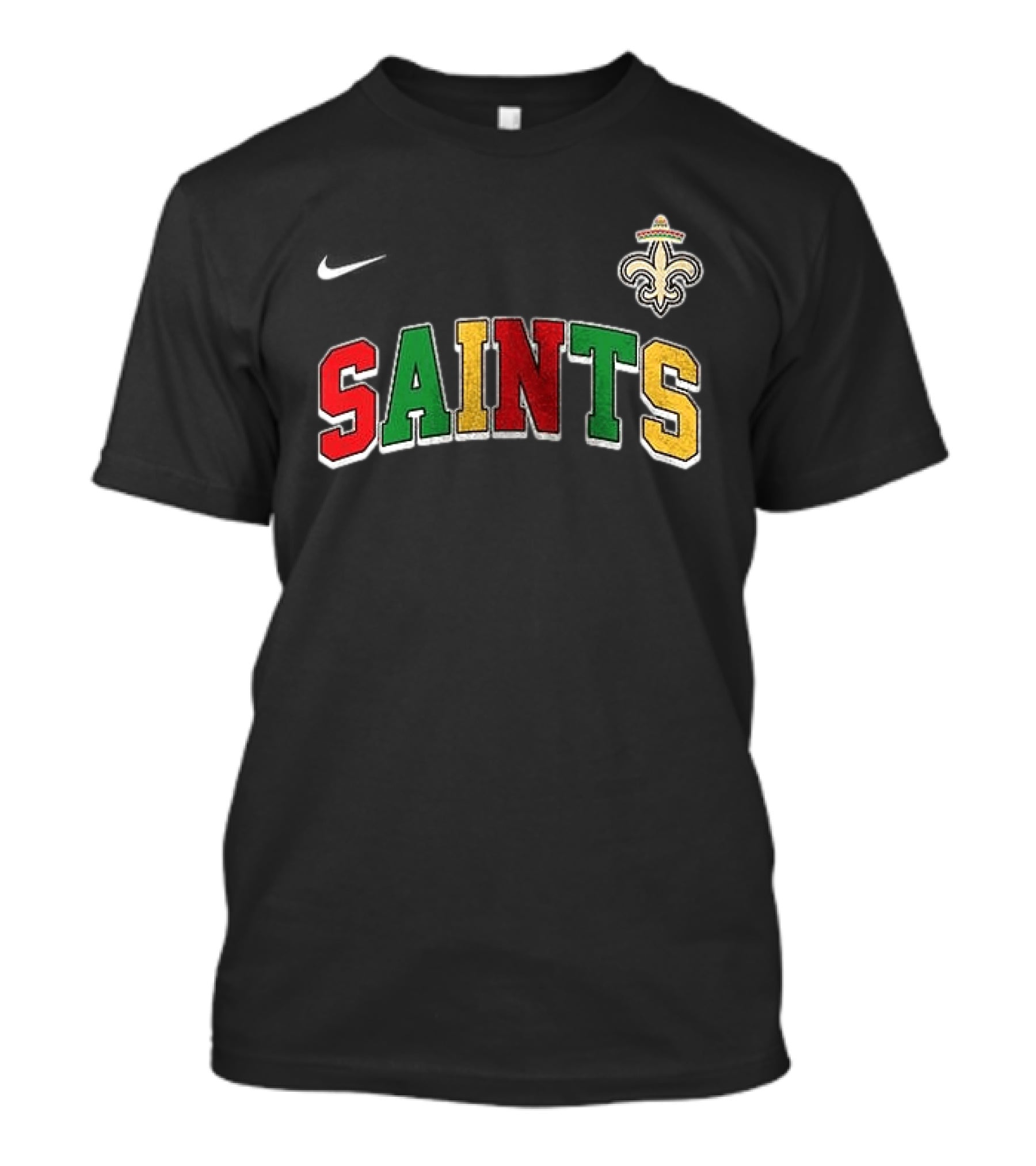 New Orleans Saints Cinco De Drinko Bitchachos Skeleton Fiesta Fleur De Lis Sombrero T-Shirt