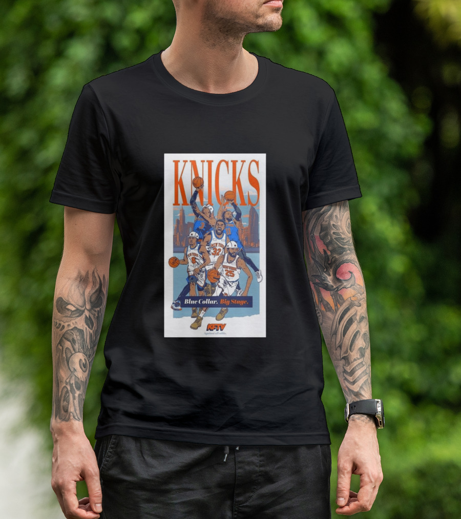 New York Knicks Blue Collar Big Stage Against All Odds Basketball Players T-Shirt