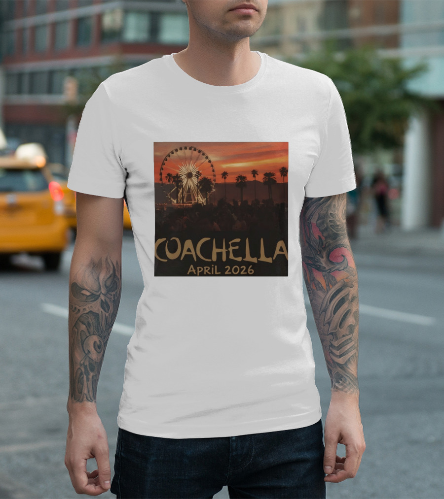 Coachella April 2026 Festival Sunset Ferris Wheel T-Shirt