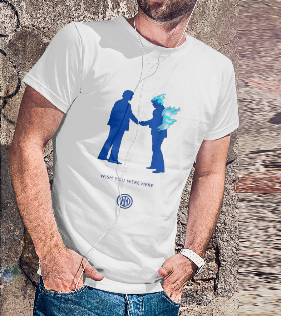 Inter Milan Pink Floyd Wish You Were Here Blue Silhouettes Iconic Collaboration T-Shirt