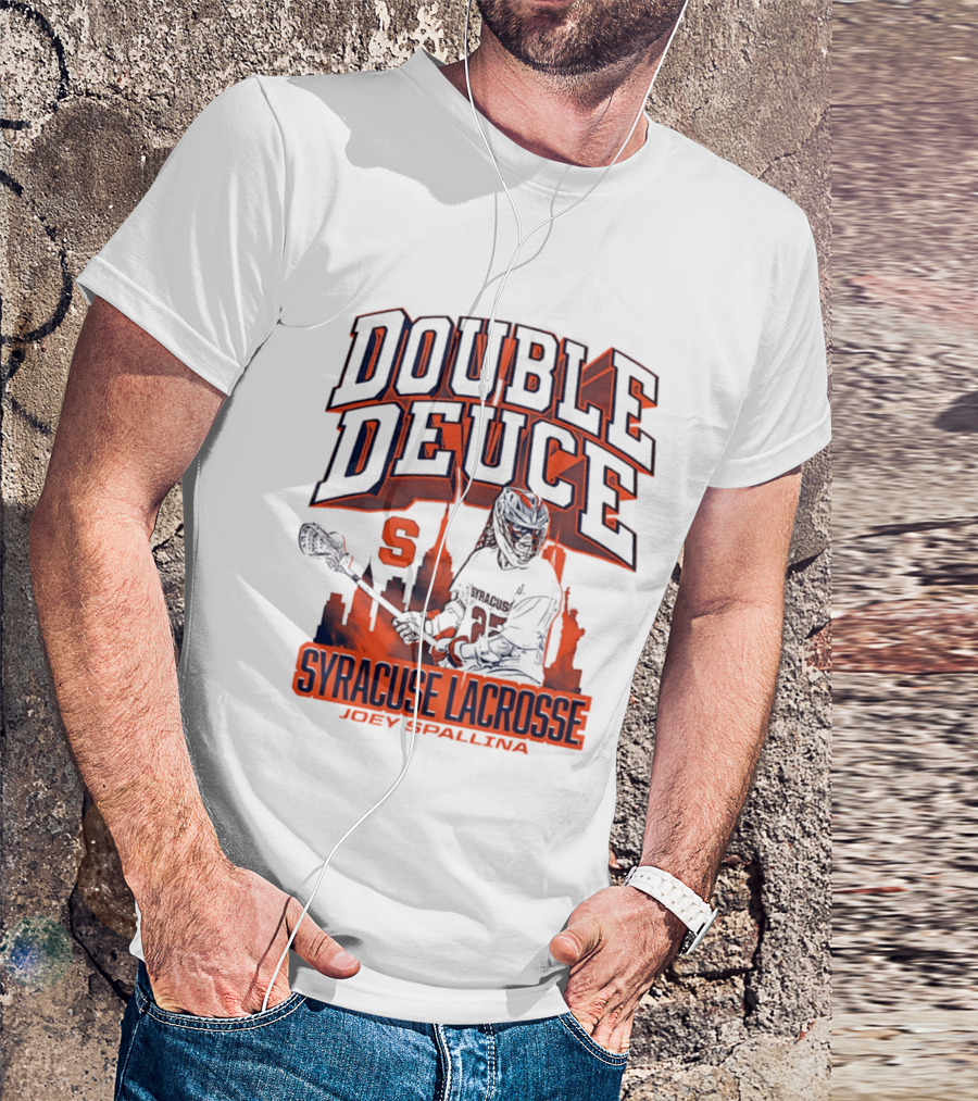 Double Deuce Syracuse Lacrosse Joey Spallina City Skyline T-Shirt