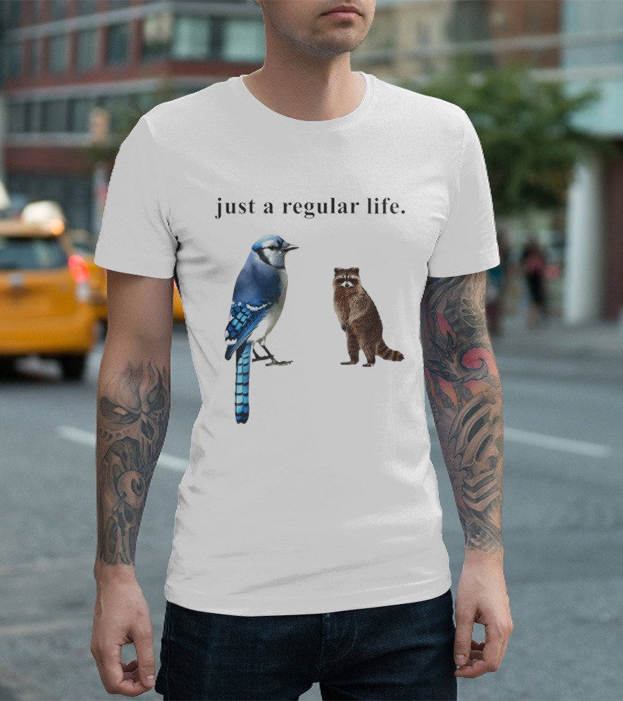 Just A Regular Life Raccoon And Bird Regular Show T-Shirt