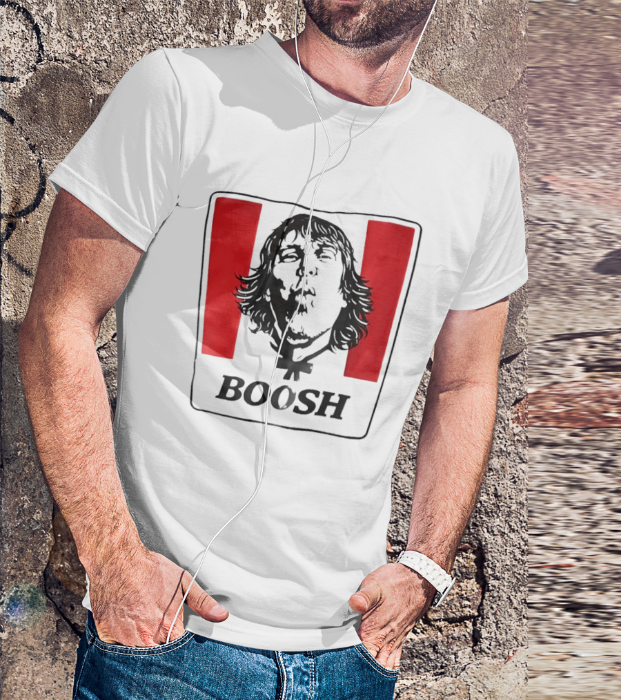 The Mighty Boosh Boosh Face Red Stripes T-Shirt