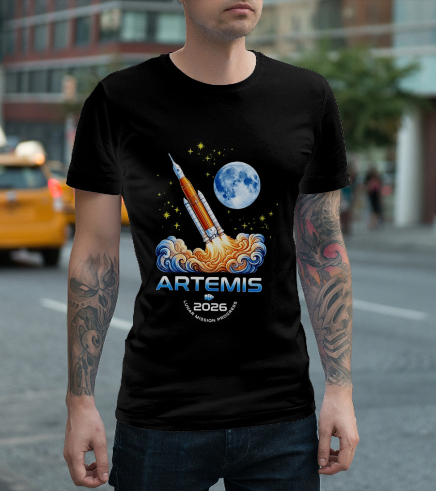 Artemis II 2026 NASA Moon Rocket Launch Space Program T-Shirt