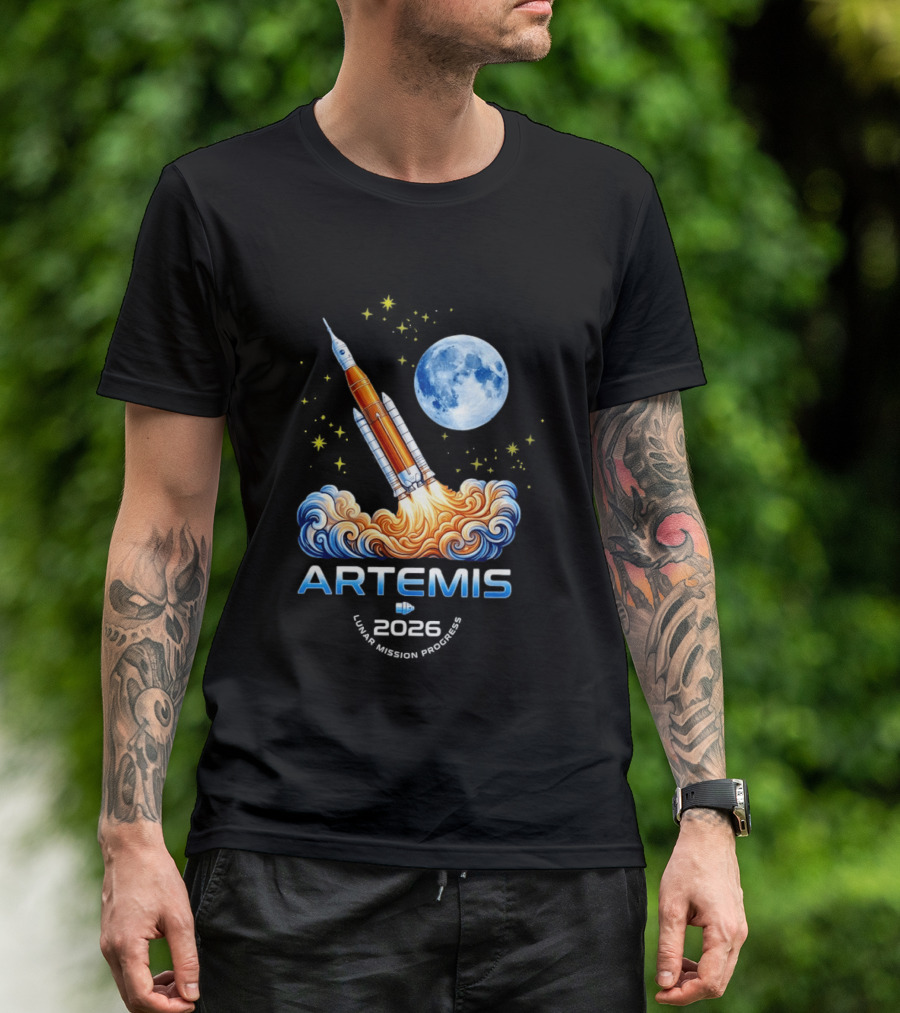 Artemis II 2026 NASA Moon Rocket Launch Space Program T-Shirt